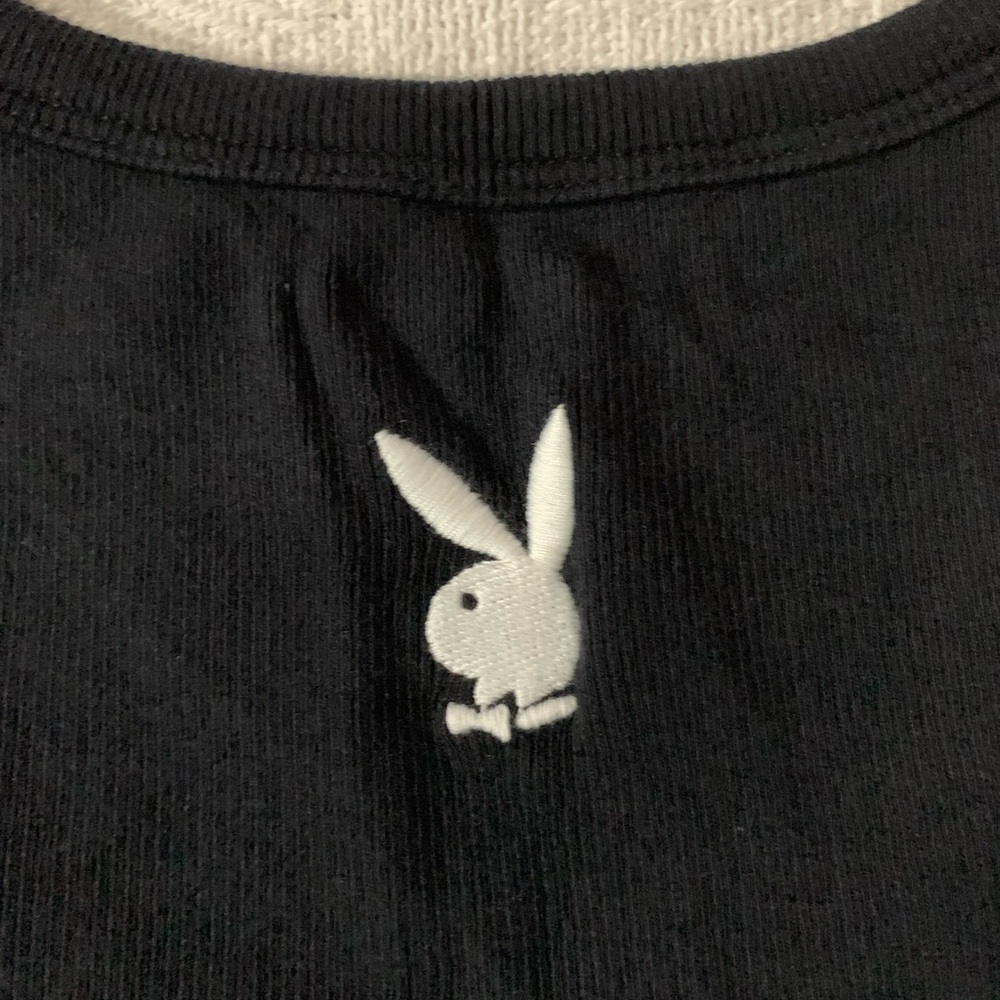 Playboy by PACSUN black ribbed tank - Picture 4 of 7